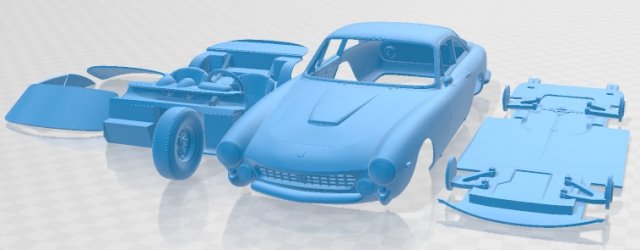 ferrari 250 gt berlinetta lusso 1962 stampabile macchina settore automobilistico fessura scalextric tamiya rc miniz passatempo micro pressofuso 3D print model - Mito3D