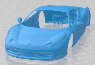 ferrari 458 italia 2011 printable body car 3d print model in automotive 3dexport slot scalextric tamiya rc miniz hobby micro 3d print model - Mito3D
