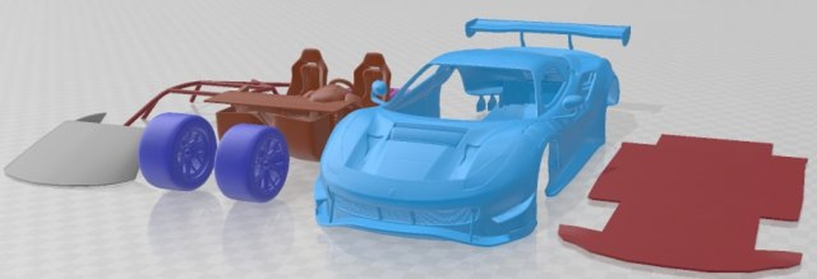 ferrari 488 gt3 evo 2020 yazdırılabilir araba 3d yazdır model in otomotiv 3dexport yuva ölçülü tamiya rc miniz hobi mikro döküm 3d print model - Mito3D