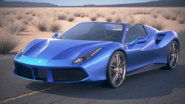 ferrari 488 gtb aranha 2017 3d modelo in esporte carros 3dexport 2018 2019 2016 roadster spyder cabriolet conversível itália italiano super carro sonhos interior motor 3D print model - Mito3D