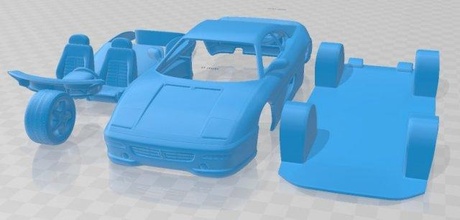 ferrari f355 f1 berlinetta 1998 imprimible coche vehiculo 3d impresión modelo in automotor 3dexport espacio scalextric tamiya rc miniz pasatiempo micro 3d print model - Mito3D