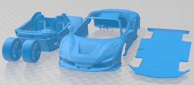 Ferrari f8 aranha 2020 imprimível carro automotivo fenda escalextrico Tamiya rc miniz passatempo micro diecast 3d print model - Mito3D