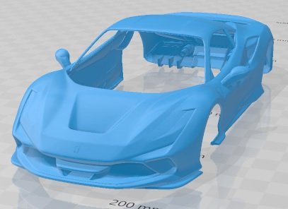 ferrari f8 tributo 2020 imprimible cuerpo coche vehiculo espacio scalextric Tamiya rc miniz pasatiempo micro 3D print model - Mito3D