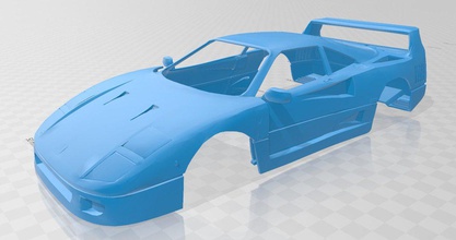 ferrari f 40 imprimível corpo carro 3d impressão modelo in automotivo 3dexport fenda escalextrico tamiya rc passatempo 1 10 24 32 3d print model - Mito3D