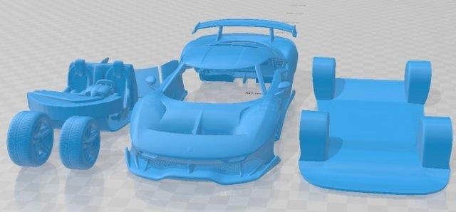 Ferrari p80c 2019 yazdırılabilir araba otomotiv yuva ölçülü Tamiya rc miniz hobi mikro 3d print model - Mito3D
