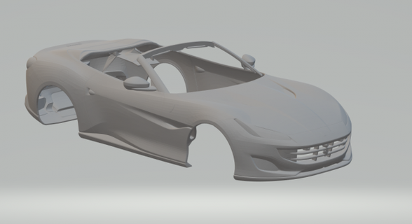 ferrari portofino 2018 abierto vehículo fundido presión ruedas calientes tragamonedas caliente juguetes impresión carrera coche vehiculo 3d print model - Mito3D