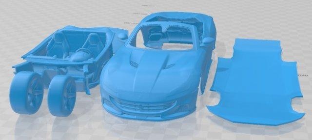 ferrari portofino 2021 imprimible coche vehiculo automotor espacio scalextric Tamiya rc miniz pasatiempo micro 3d print model - Mito3D