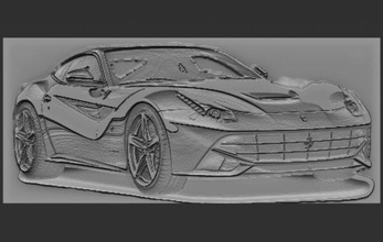 Ferrari soulagement reliefs modèle relief voiture 3dprint 3dprinted 3dprinting 3dtable 3dtableau 3d print model - Mito3D