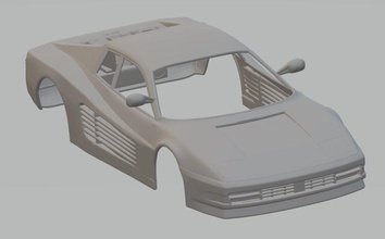 ferrari testarossa 1984 imprimível corpo carro 3d impressão modelo in automotivo 3dexport fenda escalextrico tamiya rc rádio controle 3d print model - Mito3D