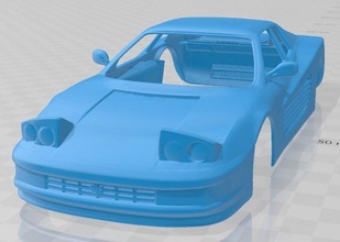 Ferrari Testarossa 1986 yazdırılabilir vücut araba yuva ölçülü Tamiya rc miniz hobi mikro 3d print model - Mito3D