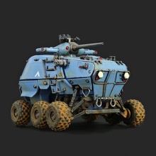 ferus 3d print model in vehicle 3dexport printable games military transport tank boardgames miniature 3dprinttable machine scifi mechanical future toys 28mm 32mm presupported wargame miniatures 3d print model - Mito3D