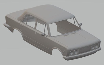fiat 125 printable body car 3d print model in automotive 3dexport slot scalextric tamiya rc radio control shell old vintage italy 3d print model - Mito3D