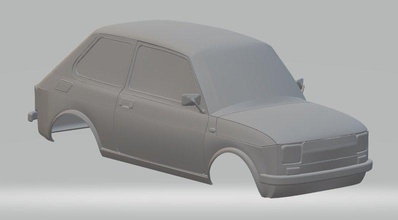 fiat 126 druckbare Körper Auto bedruckbar ist slot scalextric tamiya rc miniz 1-10 1-32 1-24 3d print model - Mito3D