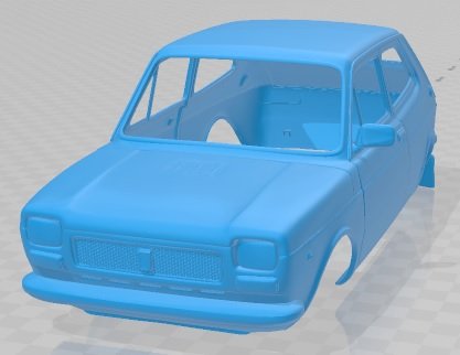 fíat 127 1972 imprimible cuerpo coche vehiculo automotor espacio scalextric Tamiya rc miniz pasatiempo micro 3D print model - Mito3D