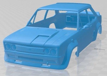 fiat 131 Abarth yarış yazdırılabilir vücut araba otomotiv rc miniz yuva ölçülü Tamiya hobi mikro 3d print model - Mito3D