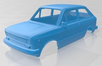 fiat 133 printable body car 3d print model in automotive 3dexport slot scalextric tamiya rc miniz hobby 1-10 1-32 1-24 3d print model - Mito3D