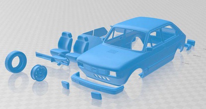 fiat 147 yazdırılabilir araba yuva ölçülü Tamiya rc miniz hobi mikro oturma yeri fura 3d print model - Mito3D