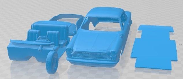 fiat 2300 coupe 1961 printable car automotive slot scalextric tamiya rc miniz hobby micro 3d print model - Mito3D