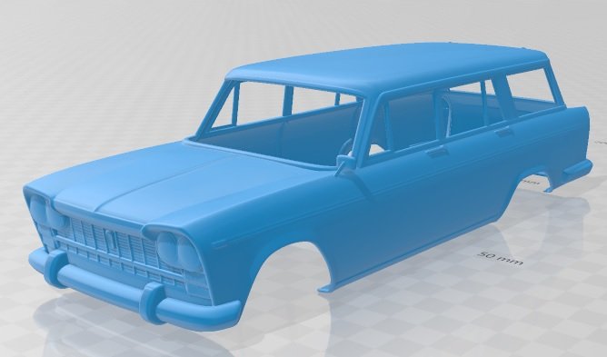 fiat 2300 familiare 1963 druckbar körper wagen 3d drucken modell automobil 3dexport slot scalextric tamiya rc miniz hobby mikro sitz 1500 3D print model - Mito3D