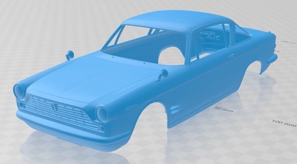 fiat 2300 s coupe 1961 printable body car fiat 2300 coupe 1961 printable body car slot scalextric tamiya rc miniz hobby micro 3D print model - Mito3D