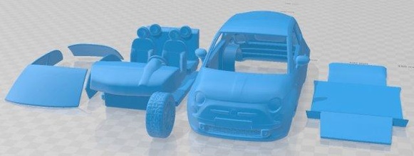 fíat 500 2010 imprimible coche vehiculo 3d impresión modelo in automotor 3dexport espacio scalextric tamiya rc miniz pasatiempo micro 3d print model - Mito3D