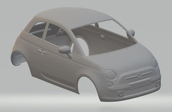 fiat 500 2012 printable body car 3d print model in automotive 3dexport slot scalextric tamiya rc radio control shell mini 3d print model - Mito3D