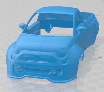 decreto 500 abarth escolher up imprimível corpo carro 3d impressão modelo in automotivo 3dexport fenda escalextrico tamiya rc miniz passatempo micro 3d print model - Mito3D