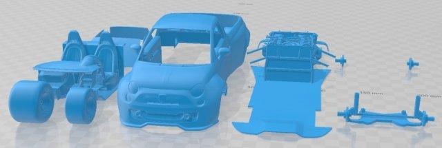 fiat 500 abarth scegliere up stampabile macchina 3d Stampa modello settore automobilistico fessura scalextric tamiya rc miniz passatempo micro 3d print model - Mito3D
