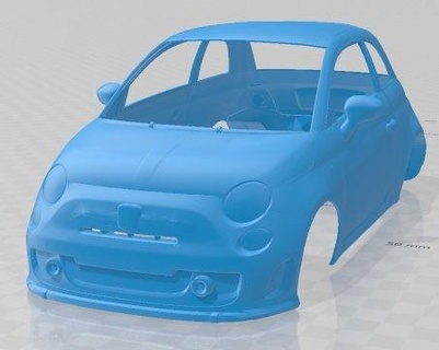 fiat 500 abarth druckbar körper wagen 3d drucken modell automobil 3dexport slot scalextric tamiya rc miniz hobby mikro 3d print model - Mito3D