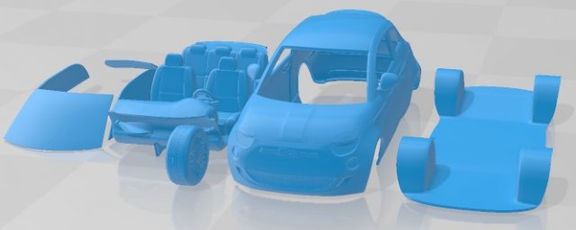 fiat 500 elektrik 2020 yazdırılabilir araba yuva ölçülü Tamiya rc miniz hobi mikro 3D print model - Mito3D