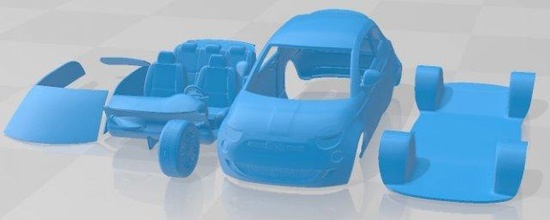 fíat 500 eléctrico 2020 imprimible coche vehiculo espacio scalextric Tamiya rc miniz pasatiempo micro 3d print model - Mito3D