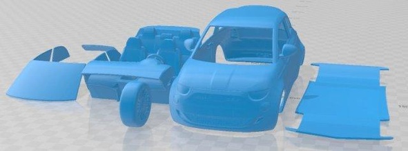fiat 500 la prima 2021 yazdırılabilir araba 3d Yazdır modeller otomotiv 3dexport yuva ölçülü Tamiya rc miniz hobi mikro 3d print model - Mito3D