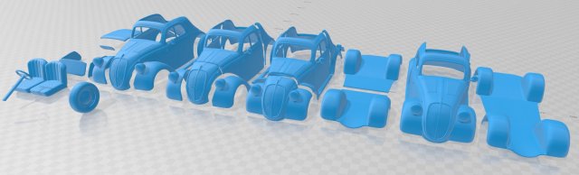 fiat 500 topolino 1936 yazdırılabilir araba yuva ölçülü Tamiya rc miniz hobi mikro 3D print model - Mito3D