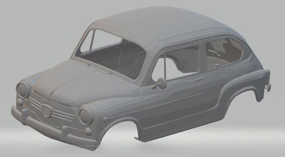 fiat 600 d 1960 - seat printable body car 3d print model in automotive 3dexport shell rc radio control tamiya slot scalextric spain italy 3d print model - Mito3D