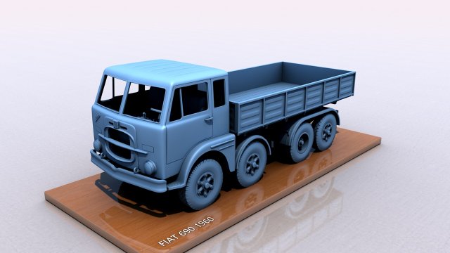 fiat 690 1960 3d print model in vehicle 3dexport 682 car truck italy italian vintage largetruck antique cargo transport wheels 3dprint collection printable auto 3D print model - Mito3D