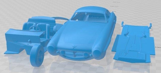 fiat 8v ghia supersonic 1953 printable car 3d print model in automotive 3dexport slot scalextric tamiya rc miniz hobby micro 3d print model - Mito3D