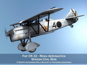 fiat cr32 - italy air force gruppo baleari 3d model in fighter 3dexport cr-32 regia aeronautica biplane aircraft single-seat army military plane forces spanish hungarian 3d print model - Mito3D