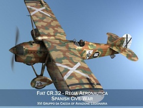 fiat cr32 italy air force xvi gruppo 3d model in fighter 3dexport cr-32 regia aeronautica biplane aircraft single-seat army military plane forces spanish hungarian 3d print model - Mito3D
