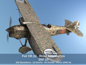 fiat cr32 italy airforce 160 squadriglia cr-32 regia aeronautica biplane fighter aircraft single-seat army military plane air forces spanish force hungarian 3d print model - Mito3D