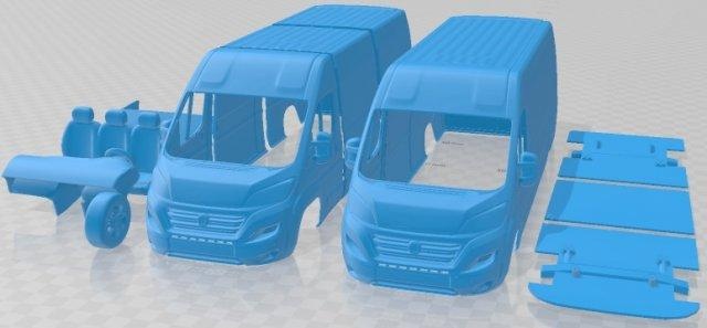 fiat ducato 2020 stampabile furgone settore automobilistico fessura scalextric tamiya rc miniz passatempo micro pressofuso 3d print model - Mito3D