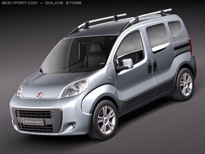 fiat fiorino qubo 2011 3d modell van minivan 3dexport florino 2010 2012 2013 mpv kleinbus familie wagen italienisch italien 3d print model - Mito3D