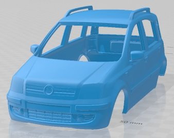 fíat panda 2011 imprimible cuerpo coche vehiculo espacio scalextric rc Tamiya miniz pasatiempo micro 3D print model - Mito3D