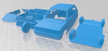 fíat panda 30 1980 imprimible coche vehiculo 3d impresión modelo in automotor 3dexport espacio scalextric tamiya rc miniz pasatiempo micro 3d print model - Mito3D