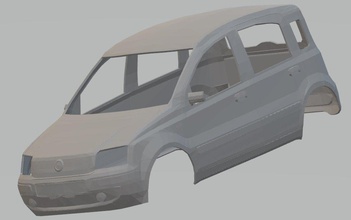 fiat panda 2011 printable body car 3d print model in automotive 3dexport slot scalextric rc tamiya miniz hobby micro 3d print model - Mito3D