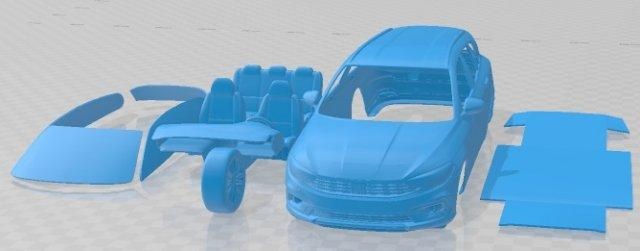Fiat Tipo Bahnhof Wagen 2021 druckbar Automobil Slot scalextric tamiya rc miniz Hobby Mikro Druckguss 3d print model - Mito3D