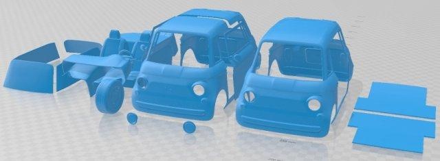 fíat topolino 2023 imprimible coche vehiculo automotor espacio scalextric Tamiya rc miniz pasatiempo micro fundido presión 3d print model - Mito3D