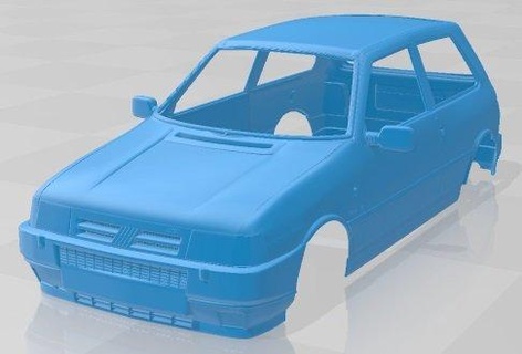 fiat uno turbo ie mk2 printable body car automotive slot scalextric tamiya rc miniz hobby micro diecast 3d print model - Mito3D