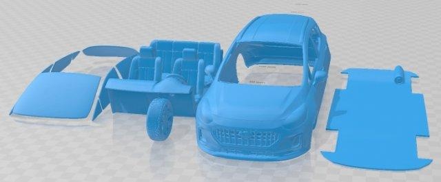 Fiesta aktiv 2022 druckbar Wagen Automobil Slot scalextric tamiya rc miniz Hobby Mikro 3d print model - Mito3D
