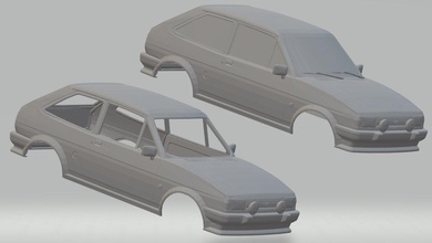 fiesta xr2 printable body car 3d print model in automotive 3dexport slot scalextric tamiya rc miniz shell 3d print model - Mito3D