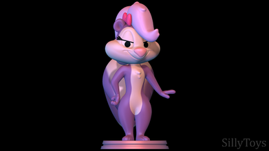 fifi la fume - tiny toons adventures 3d print model in animals 3dexport pepe le pew looney tunes skunk female furry sillytoys animal warner brothers animaniacs 3d print model - Mito3D